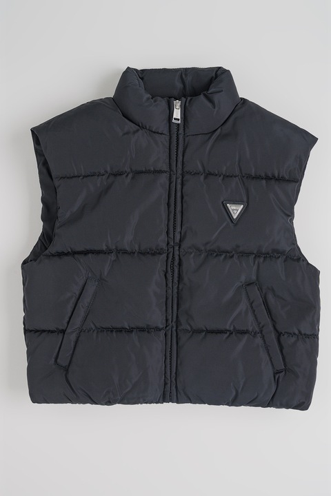 GUESS KIDS, Vesta cu vatelina si fermoar, Negru