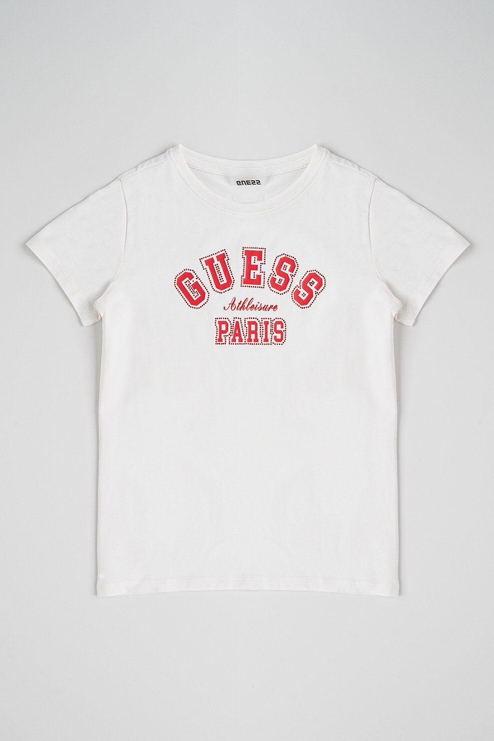 GUESS KIDS, Tricou din amestec de bumbac cu imprimeu logo, Rosu, Alb, 157-166 CM