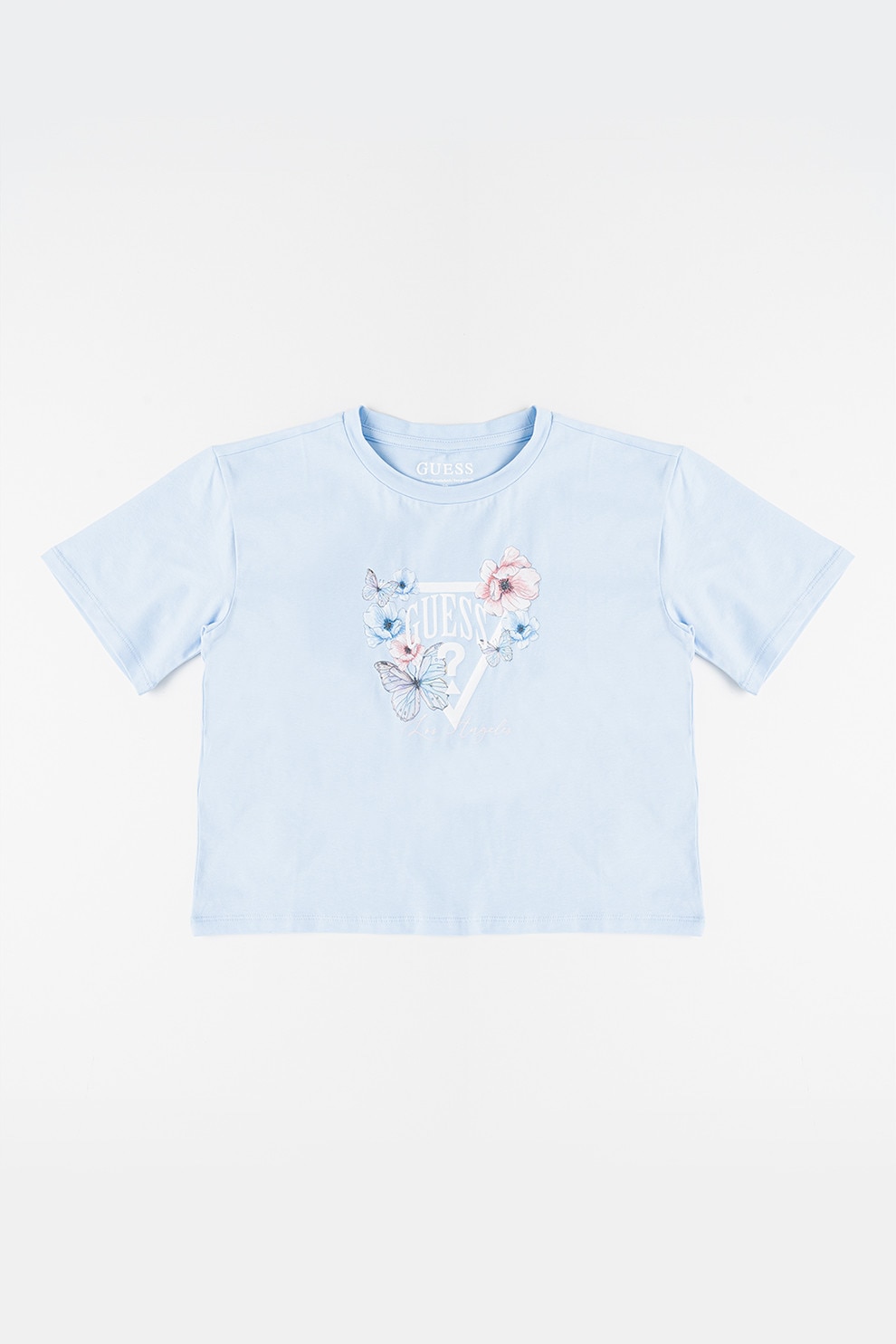 GUESS KIDS, Tricou din amestec de bumbac cu imprimeu, Albastru pastel, Roz, Kaki, 147-157 CM