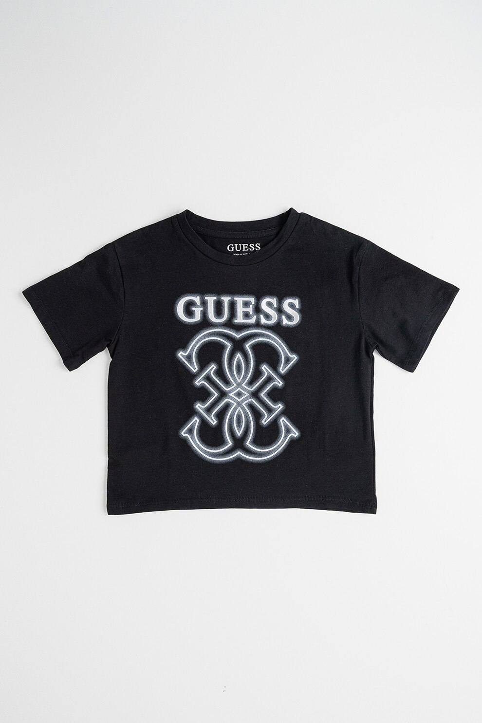 GUESS KIDS, Tricou cu imprimeu logo, Negru, Argintiu, 122-125 CM