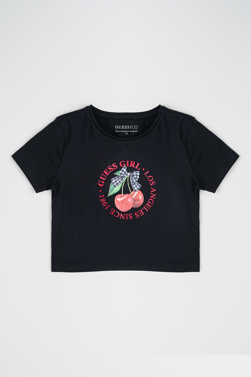 GUESS KIDS, Tricou crop cu imprimeu logo, Rosu, Verde, Negru, 122-125 CM