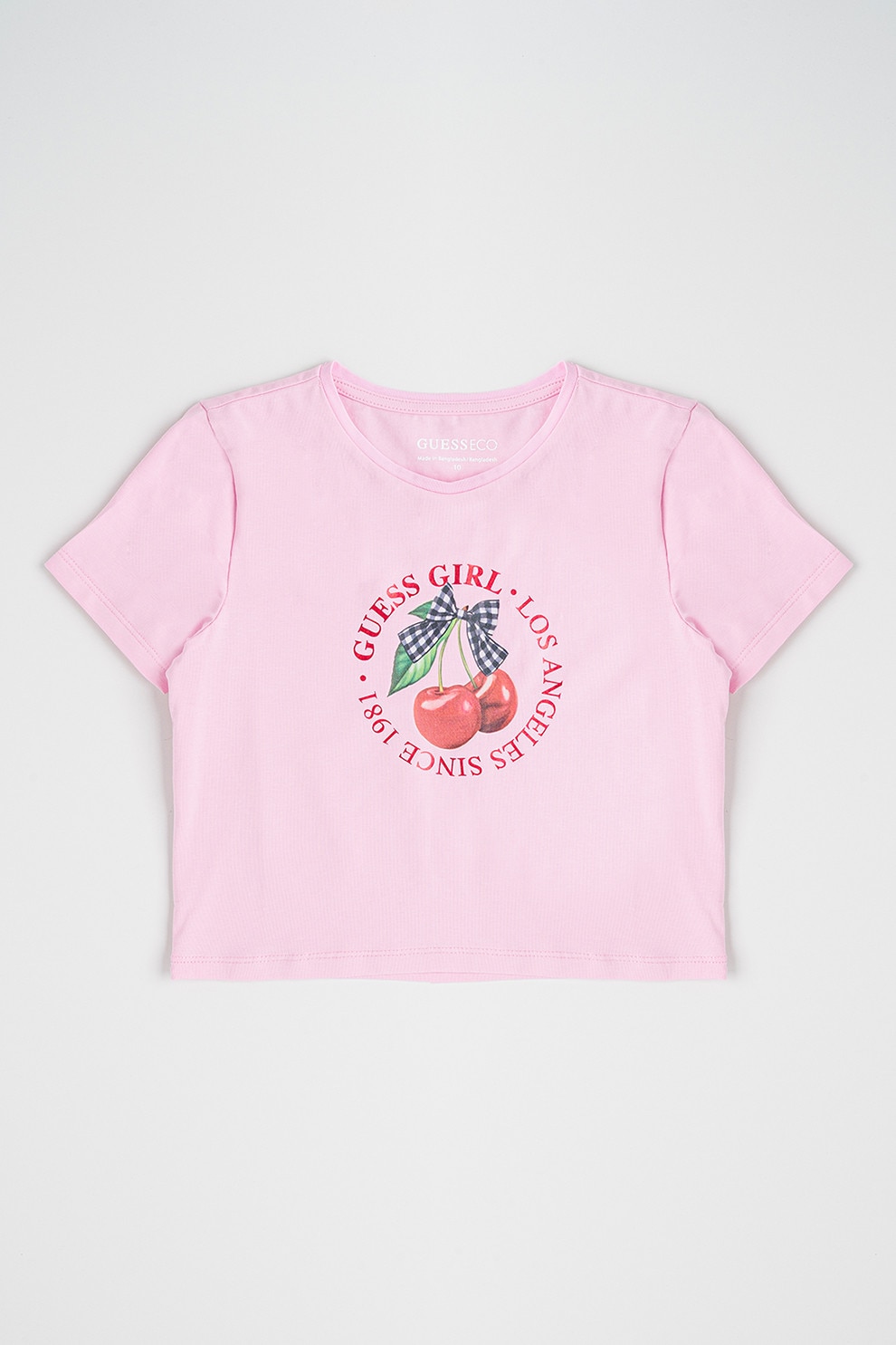 GUESS KIDS, Tricou crop cu imprimeu logo, Rosu, Verde, Roz, 125-135 CM