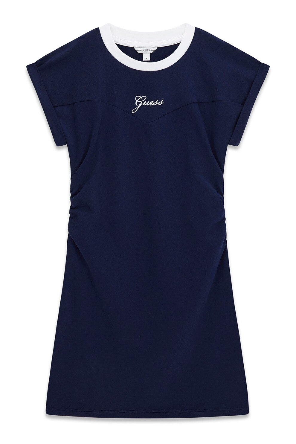 GUESS KIDS, Rochie cu decolteu la baza gatului si maneci scurte, Bleumarin, 167 CM