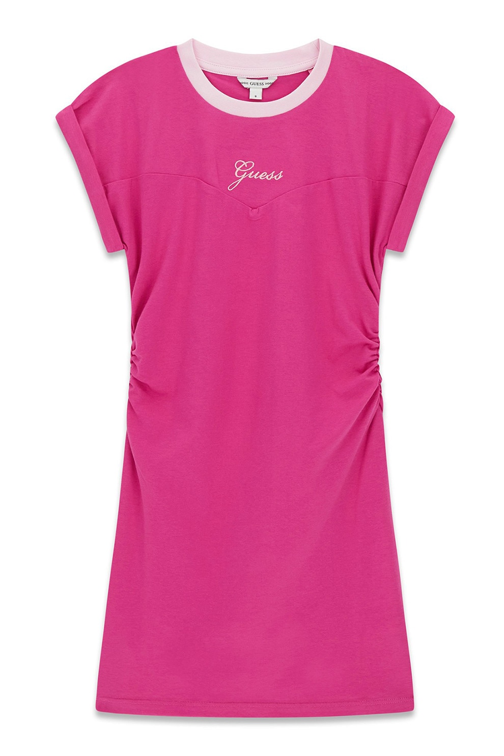 GUESS KIDS, Rochie cu decolteu la baza gatului si maneci scurte, Fucsia, 157-166 CM