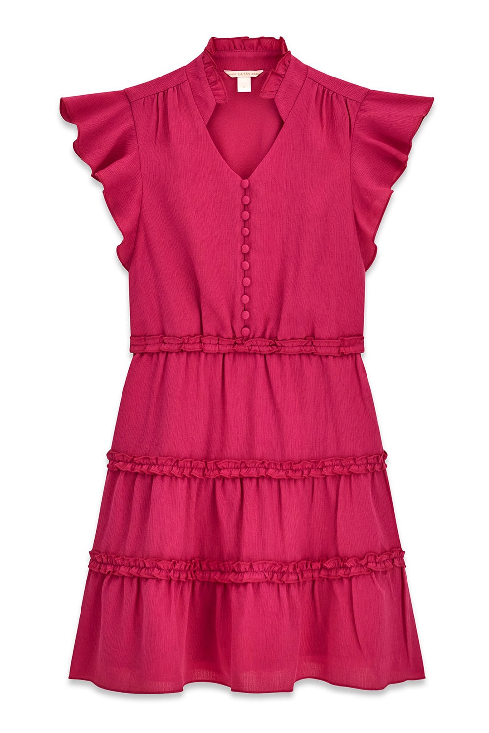GUESS KIDS, Rochie evazata cu decolteu in V, Fucsia, 167 CM