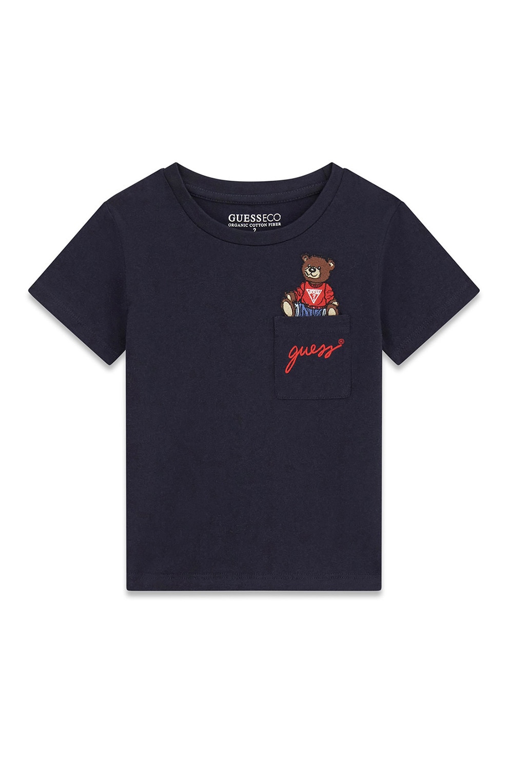 GUESS KIDS, Tricou de bumbac cu logo brodat, Albastru ultramarin, 113-118 CM