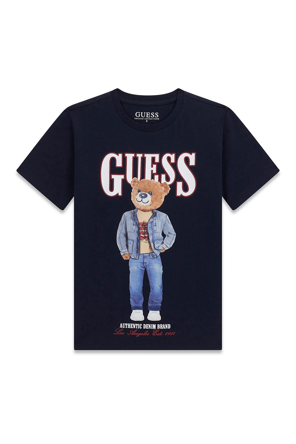 GUESS KIDS, Tricou de bumbac cu model grafic, Albastru ultramarin, 166-175 CM