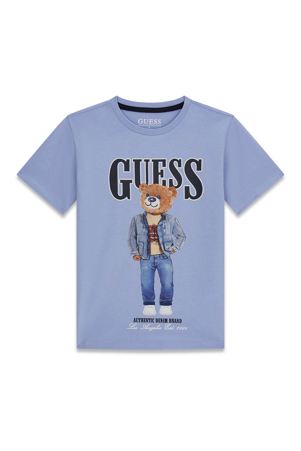 GUESS KIDS, Tricou de bumbac cu model grafic, Albastru prafuit, 166-175 CM