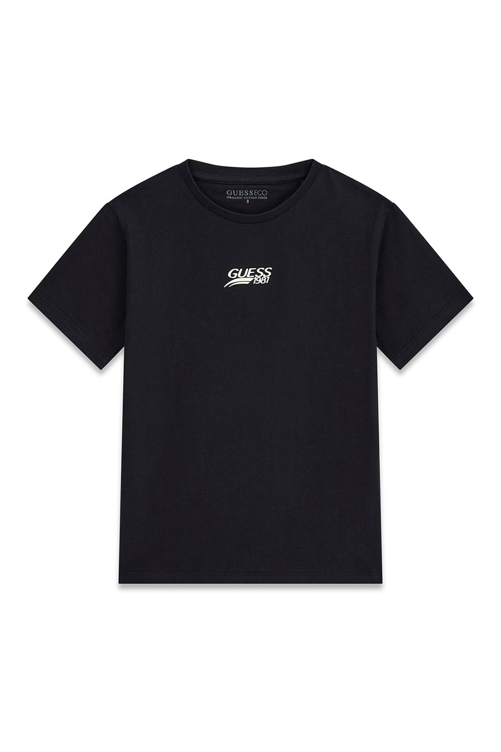 GUESS KIDS, Tricou cu logo si decolteu la baza gatului, Negru, 147-157 CM