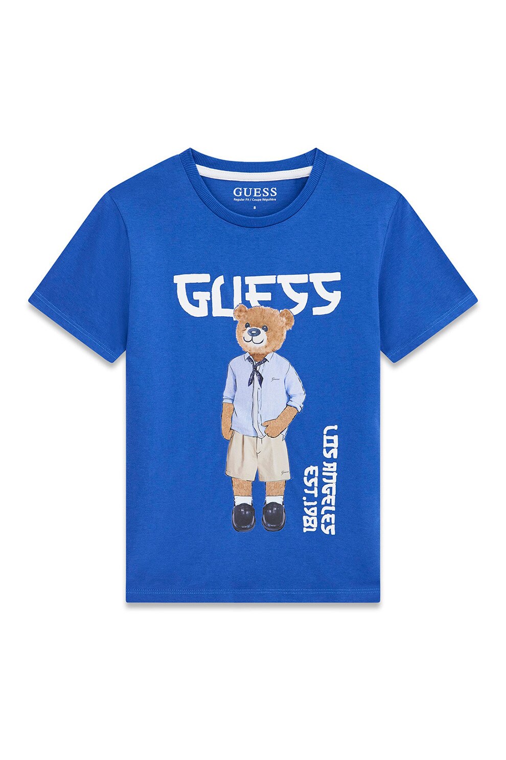 GUESS KIDS, Tricou regular fit cu decolteu la baza gatului, Albastru royal, 136-146 CM