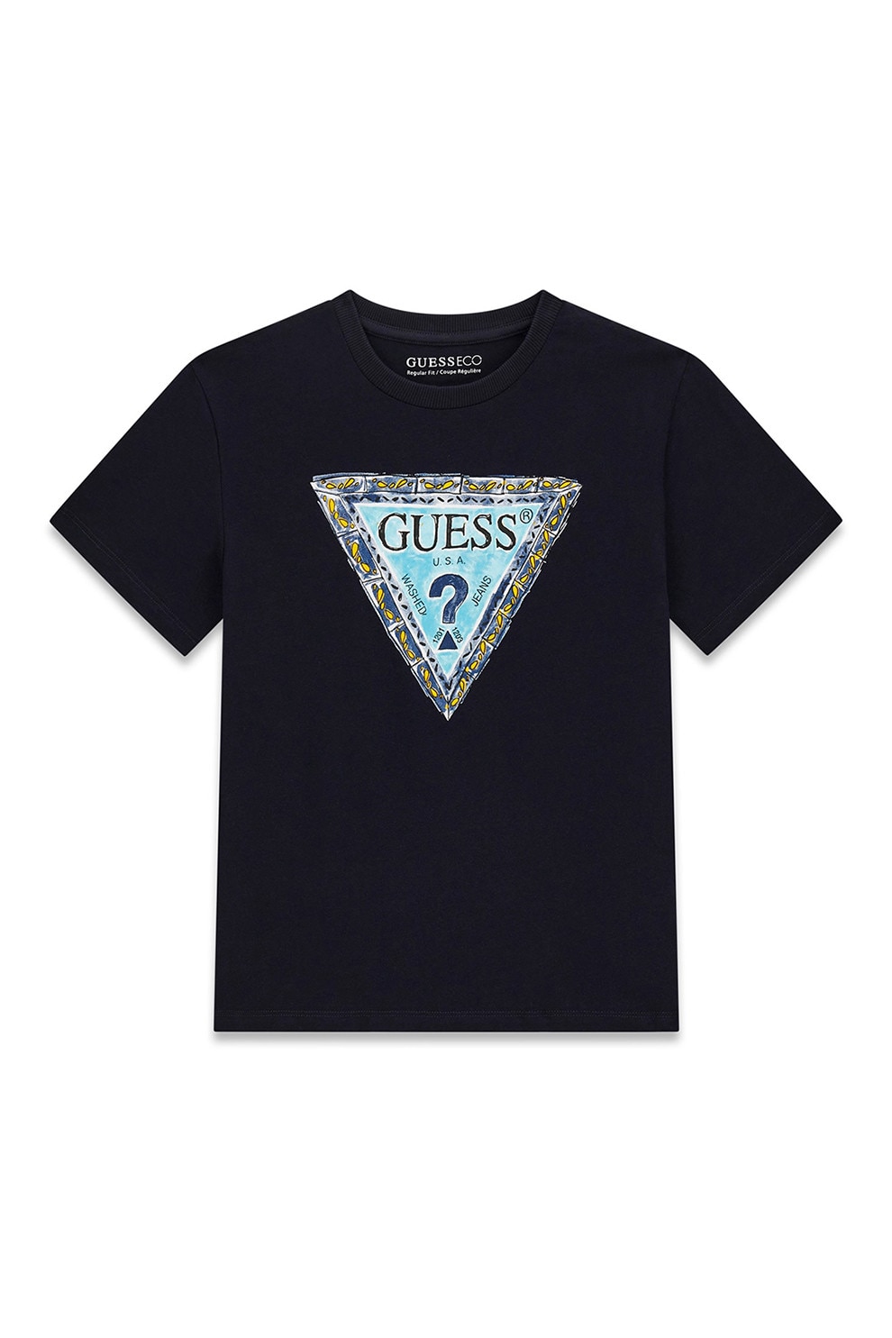 GUESS KIDS, Tricou din bumbac cu imprimeu logo, Albastru ultramarin, Albastru deschis, 136-146 CM