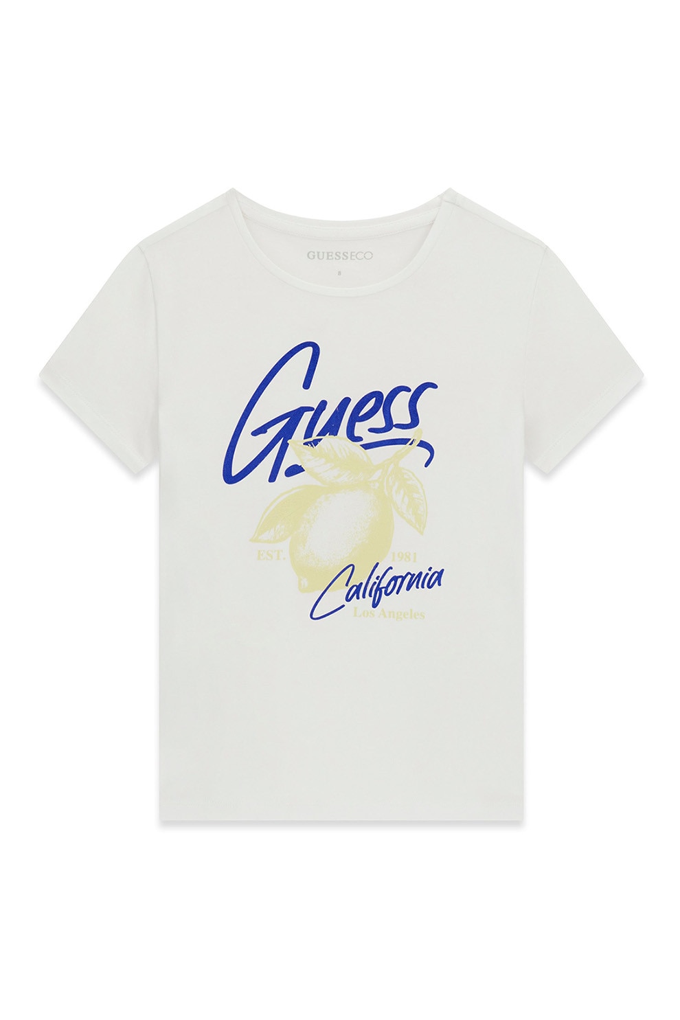 GUESS KIDS, Tricou cu imprimeu logo, Alb, Albastru, 167 CM