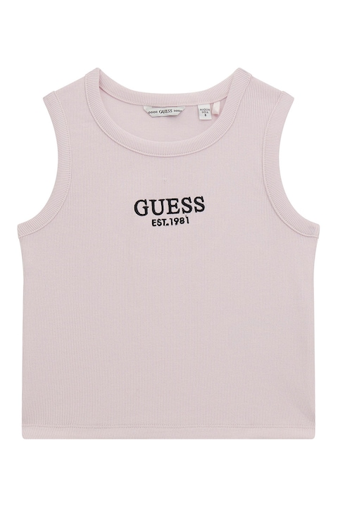 GUESS KIDS, Top cu logo brodat, Roz prafuit