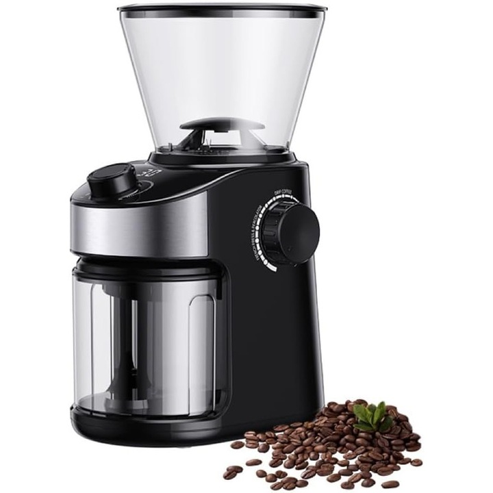 Rasnita electrica MWAOWM, 25 setari de macinare, timer ajustabil 40s, capacitate 200g, usor de curatat