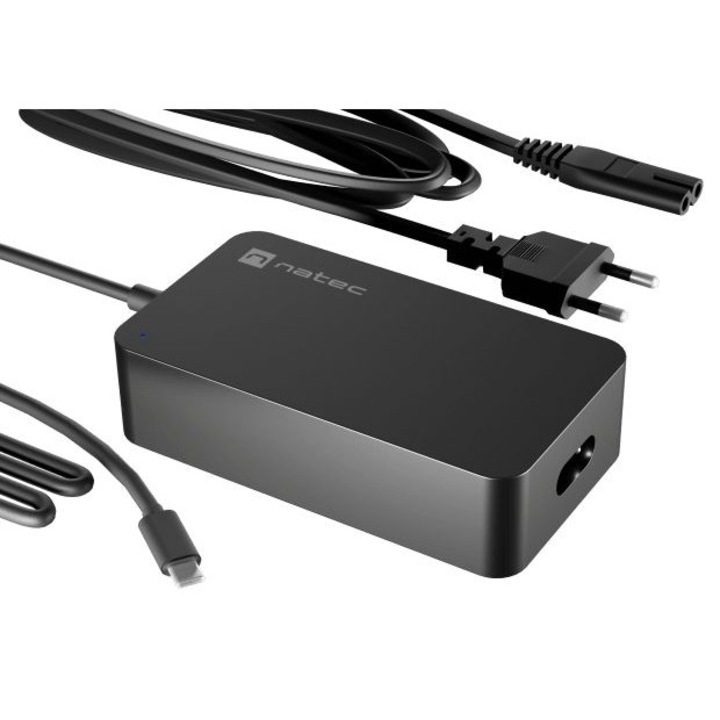 Natec Grayling 90W Charger Black, 254161, Töltő