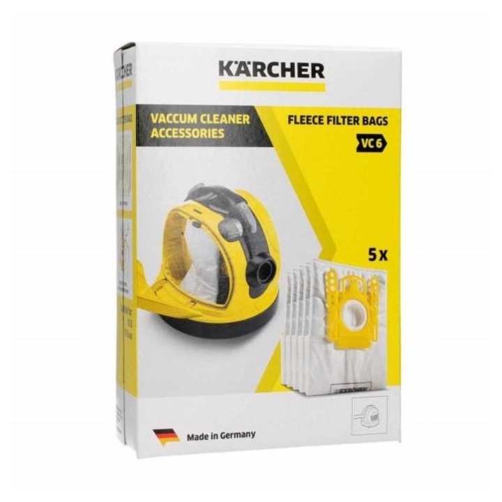 Saci de aspirator Karcher - Set 5 bucăți, compatibili, filtrare eficientă, rezistenți
