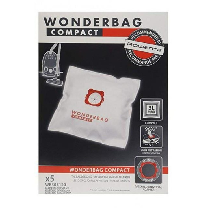 Set saci aspirator Rowenta RO / GROUPE SEB Wonderbag Compact WB305120 - 5 bucati din microfibre