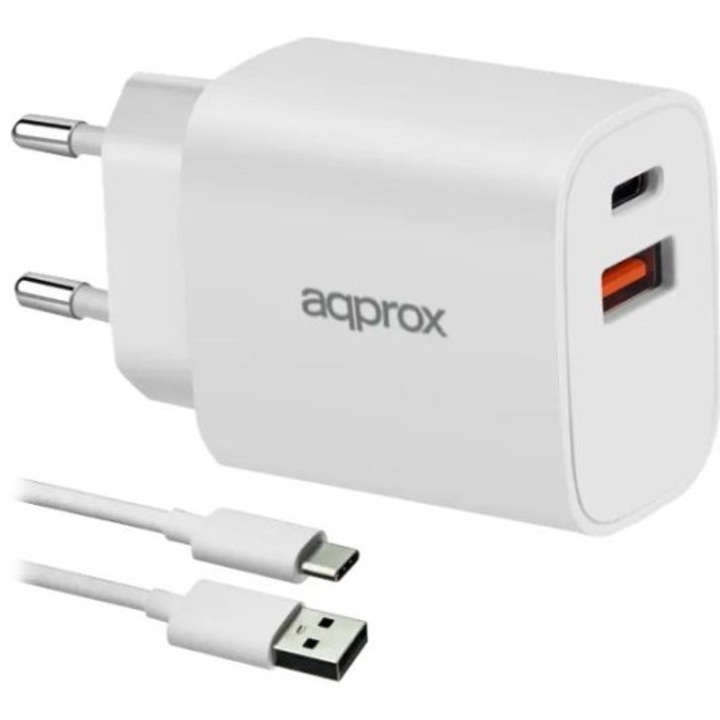 Approx APPUSBWALL20W Wall Charger White, 294812, Töltő