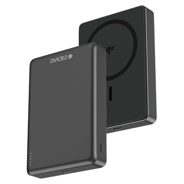 Dviced Qi2 Ultrathin MagSafe 10000mAh Powerbank Black, 297084, Powerbank