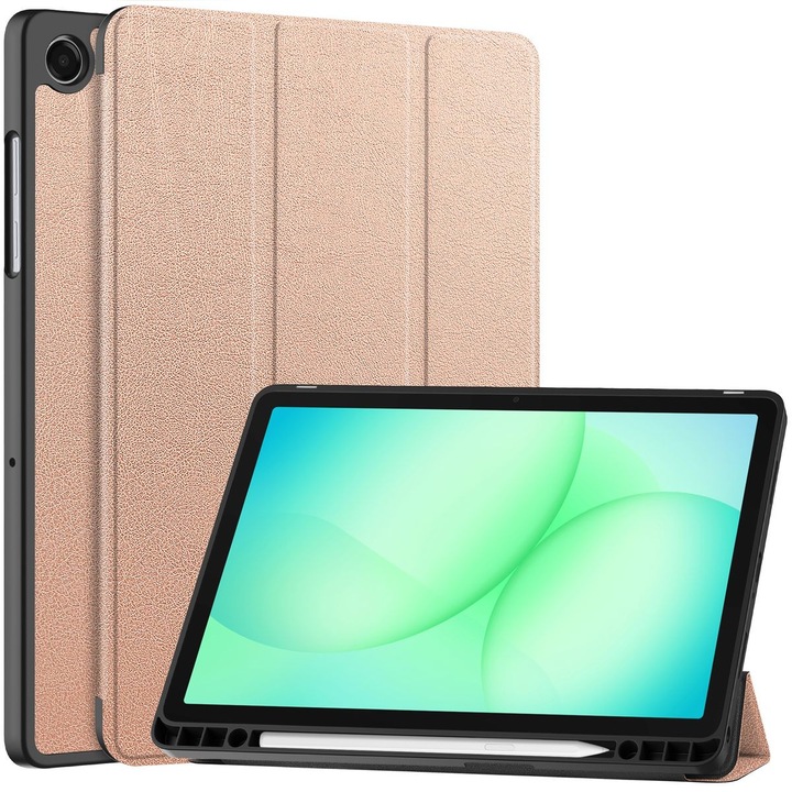 Tok Bizon Case Tab Lizard kompatibilis Galaxy Tab A11 Plus / A9 Plus, Rózsaszín-arany