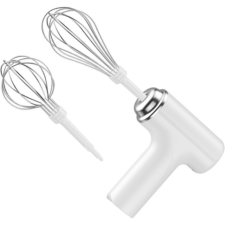 Mixer de mana TodyJeyHo, 500W, 3 viteze, 2 teluri detasabile, alb