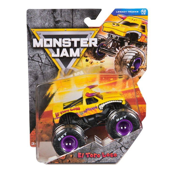 Masinuta metalica Monster Jam Legacy Trucks El Toro Loco, scara 1 la 64