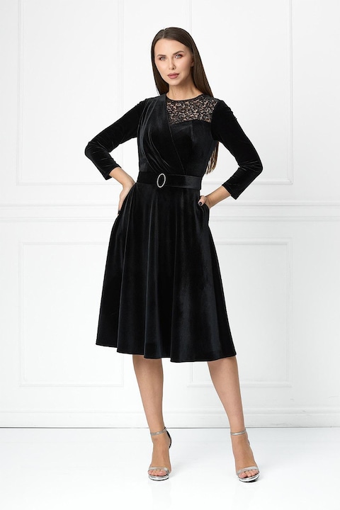 BAROCCA, Rochie cu maneci 3/4 Apolonia, Negru