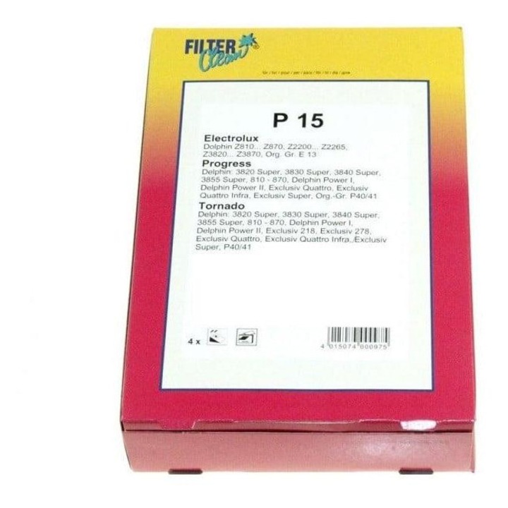 Sac Aspirator Electrolux, Progress, Tornado, Privileg - FILTERCLEAN E4M, 4 Bucati