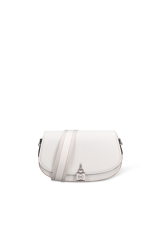 Michael Kors, Geanta crossbody de piele Valoria Plus, Alb