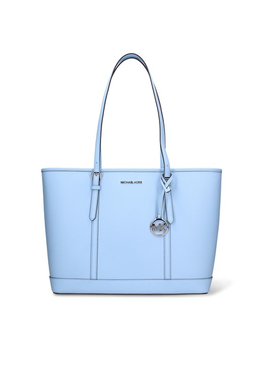 Michael Kors, Geanta shopper de piele Azelia Plus, Albastru azur