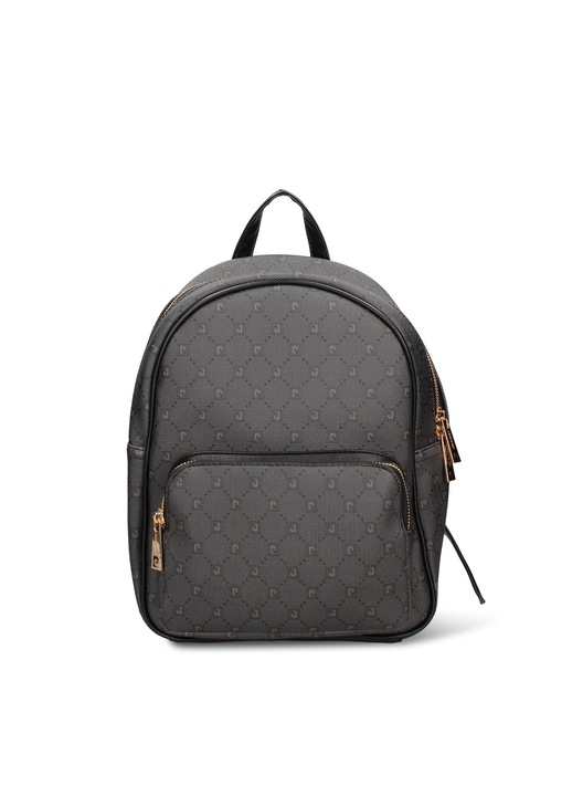 Pierre Cardin, Rucsac de piele ecologica cu monograma, Gri antracit