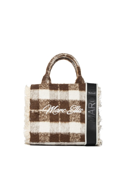 Marc ellis, Geanta cu imprimeu logo si maner Riviera Prime, Maro