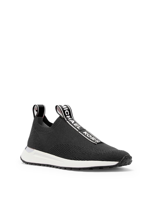 Michael Kors, Pantofi sport slip-on cu banda logo Nyxos, Negru