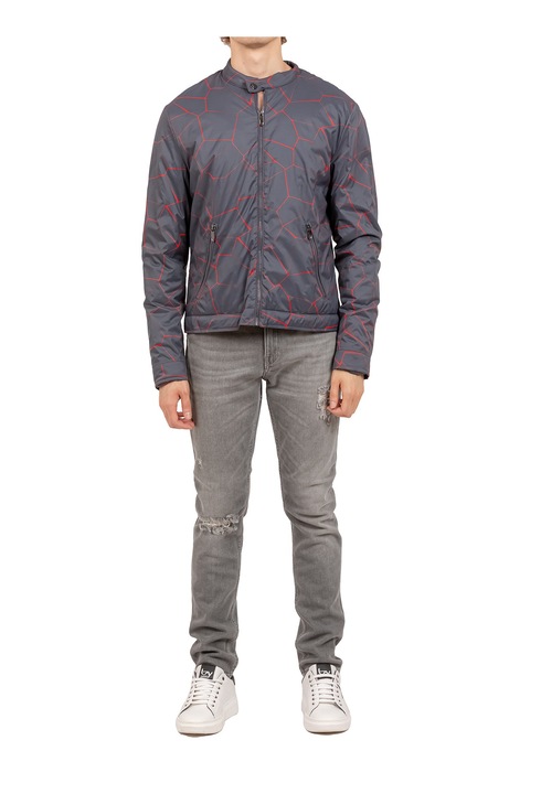 BY Byblos, Jacheta regular fit cu fermoar Ardentia, Gri