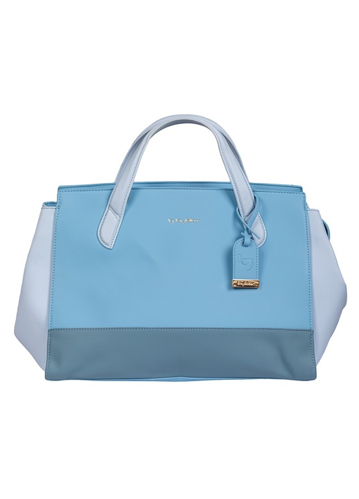 BY Byblos, Geanta de piele ecologica cu maner Vivienne Pro, Albastru pastel