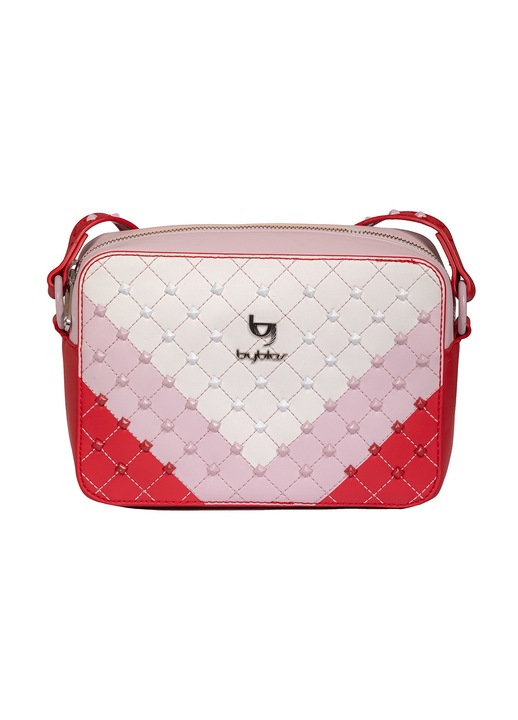 BY Byblos, Geanta crossbody Lumina Nova, Rosu, Alb, Roz