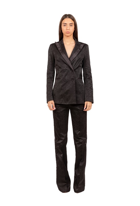 BY Byblos, Sacou cu revere decupate si buzunare cu refilet Novella Elite, Negru