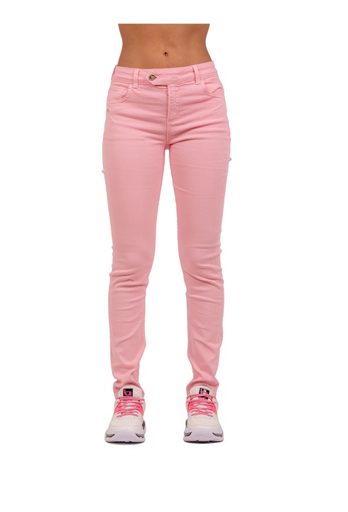 BY Byblos, Blugi slim fit cu talie medie, Roz