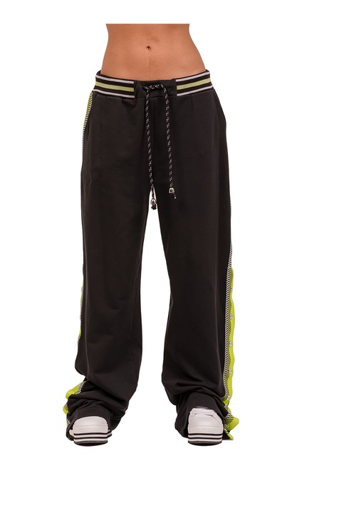 BY Byblos, Pantaloni relaxed fit cu snur Caelia Chic, Negru