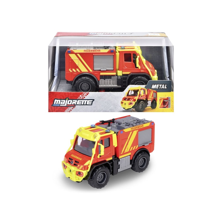 Метална пожарна кола Majorette Mercedes Unimog U530, Мащаб 1 към 43