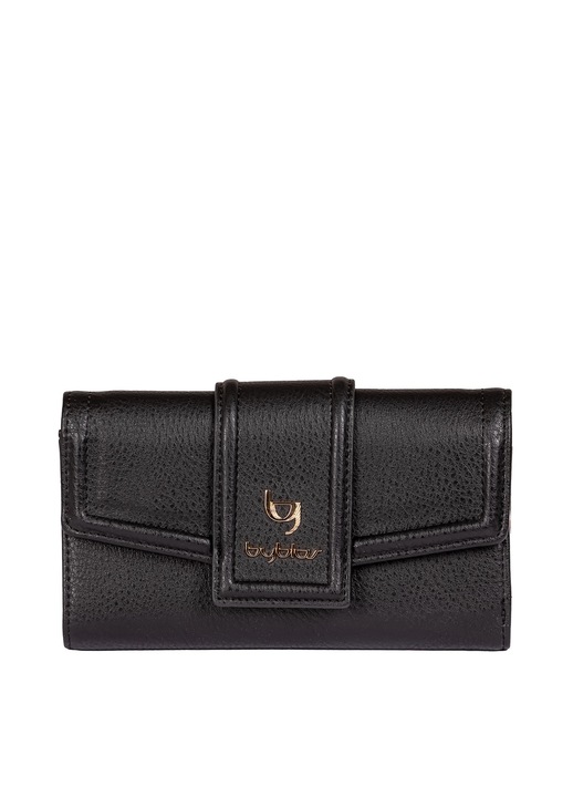 BY Byblos, Portofel de piele ecologica cu inchidere cu capsa Seraphina Lux, Negru