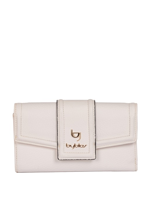 BY Byblos, Portofel de piele ecologica cu inchidere cu capsa Seraphina Lux, Alb