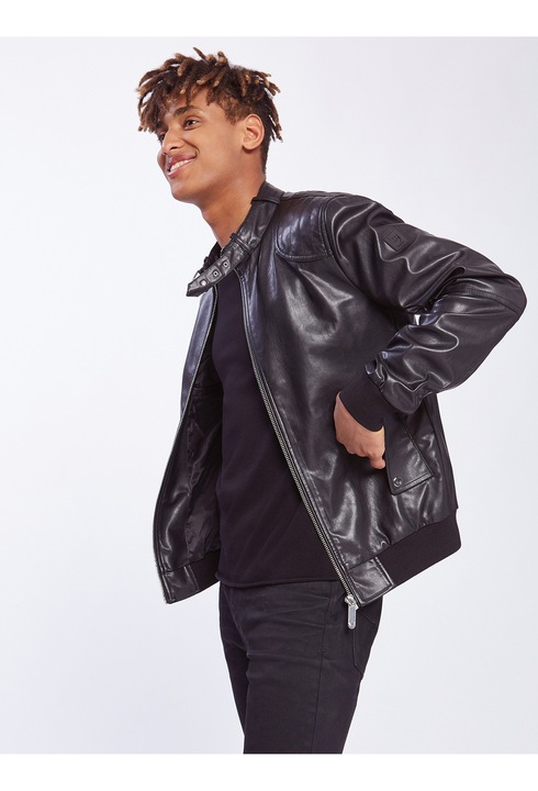 BY Byblos, Jacheta de piele cu buzunare, Negru