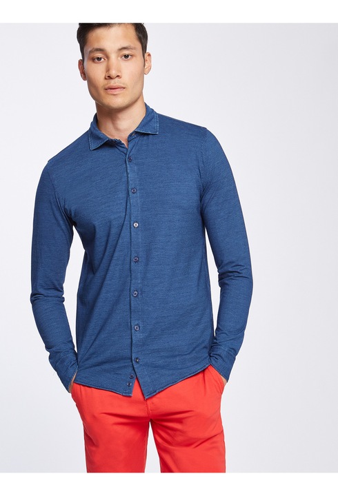 BY Byblos, Camasa de bumbac cu maneci lungi, Albastru