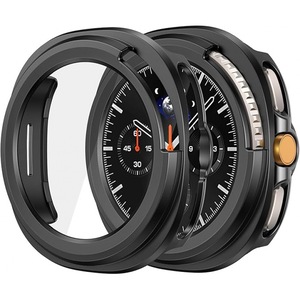 Husa protectie Samsung Galaxy Watch 8 Classic 46mm, sticla securizata, negru