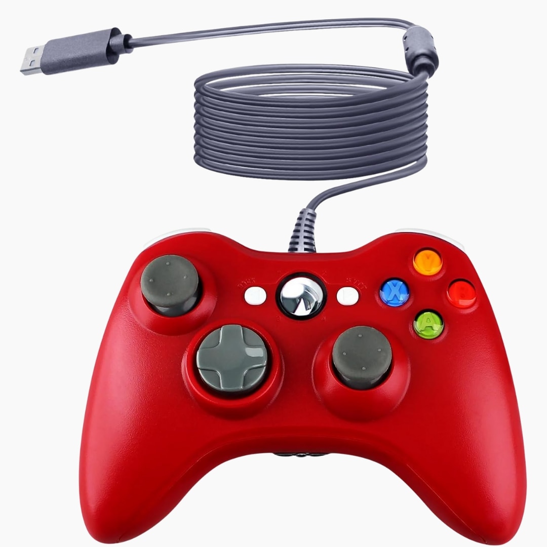 Controller Dual Shock Macvi® pentru PC si Xbox 360 cu stick-uri analog vibratii realiste dualpad 8 directii conectare USB cablu 2, 5 m