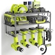 Organizator pentru scule electrice Excitat@, 3 straturi, Montat pe perete, Suport perete pentru unelte, Raft plutitor pentru scule pentru atelier, garaj, Negru