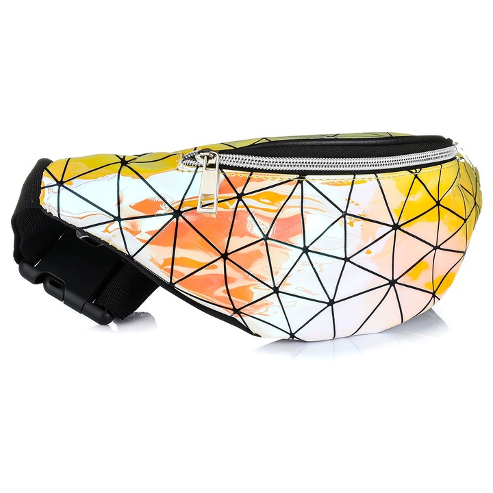 Дамска чанта, малка, модел NER-32, геометрична, многоцветна, 29x10x8см