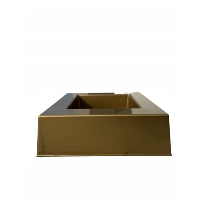 Ghiveci suport patrat 21cm, zlat, solid, pentru compozitii florale