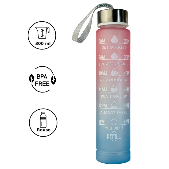 Sticla de apa 300ml Bubble, plastic fara BPA, reutilizabila